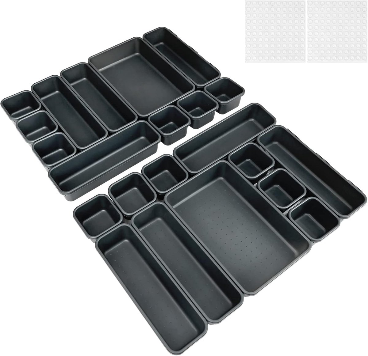 Bureaulade organizer set 22 stuks - plastic trays met antislip - ideaal voor make-up en kantoor - SnelShoppen