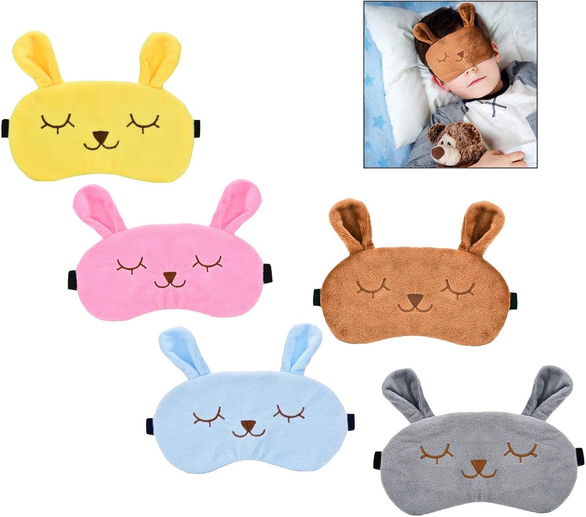 Slaapmasker - Zacht Pluche - Konijn Design - Ideaal voor Ontspanning - ShopVlot