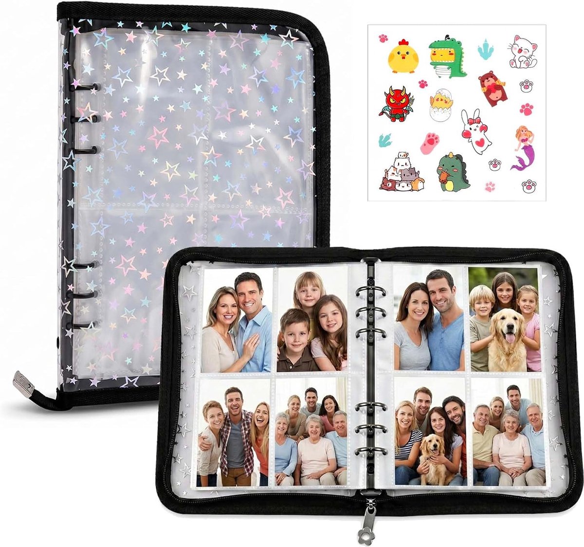 A5 fotokaartenmap - 4 compartimenten - 200 kaarten opslag - ideaal voor Kpop en ruilkaarten - SnelShoppen