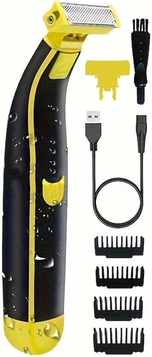 Elektrische Scheerapparaat - Gezichts en Lichaamstrimmer - Persoonlijke Verzorging - Dubbele Roestvrijstalen Bladen - 17 cm - Zwart