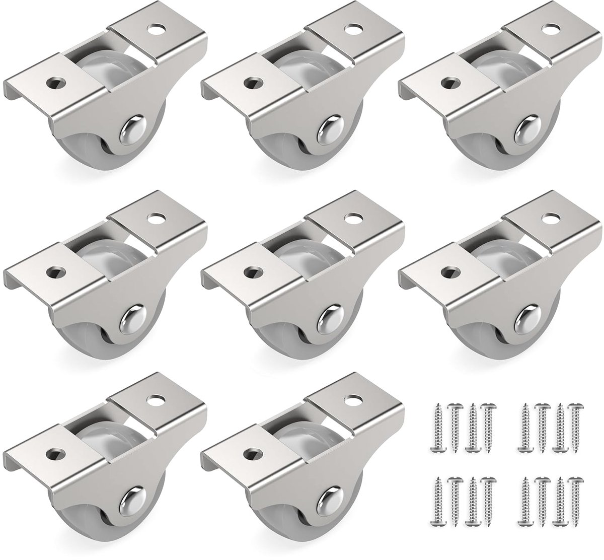 Meubelwielen 25 mm - Mini wielen tot 80 kg - Vaste zware rolwielen voor binnen - Ideaal voor alle vloertypen - ShopVlot
