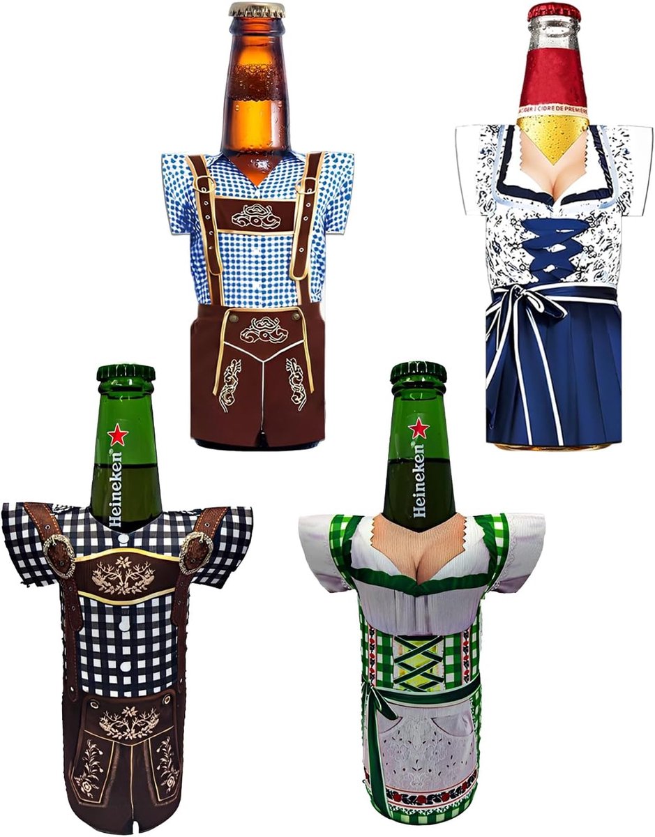 Bierflessenkoeler 4 stuks - neopreen - druppelvrij - perfecte koeling voor outdoor feesten - ShopVlot