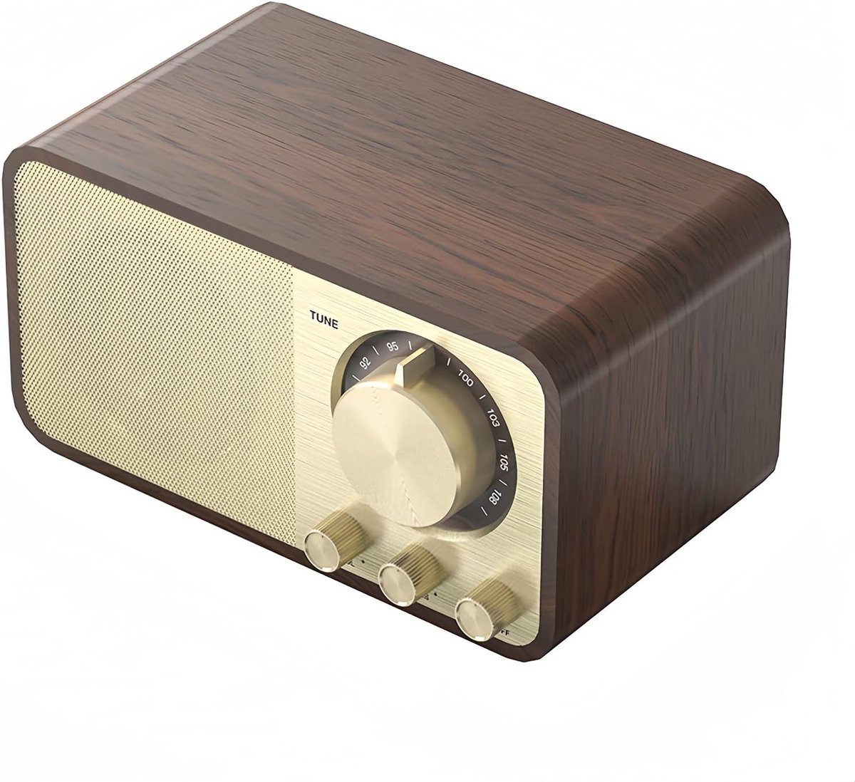 Draagbare vintage radio - Bluetooth met AUX/USB - 5W geluid - Perfect voor keuken en slaapkamer - ShopVlot