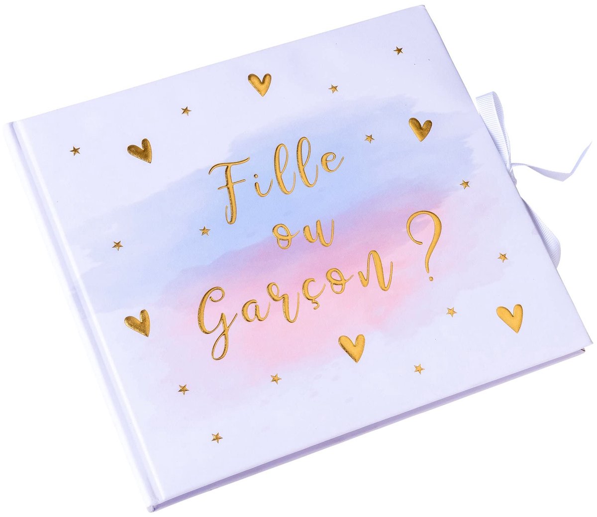 Gastenboek voor jongens/meisjes 22 x 19 cm - roze/blauw/goud - 64 pagina's - leuk voor verjaardagen - ShopVlot