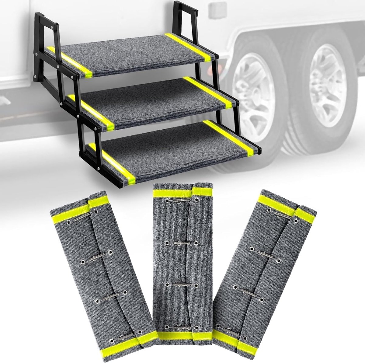 Trapafdekkingen voor campers 20,3-27,9 cm - antislip met lichtgevende strips - veilig in het donker - ShopVlot