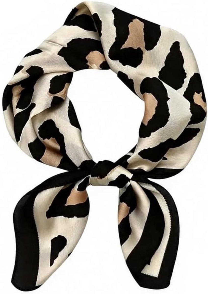 satijnen dames sjaal 70x70cm - luipaardprint - elegant design - modieus accessoire - SnelShoppen