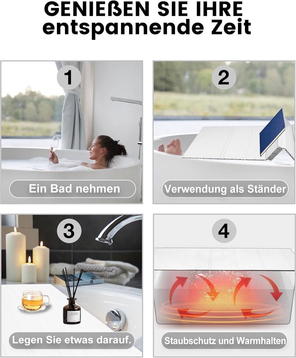 Badbedekking 75 x 180 cm - Vouwbaar PVC - Waterdicht en stofdicht - Ideaal voor ontspanning - SnelShoppen