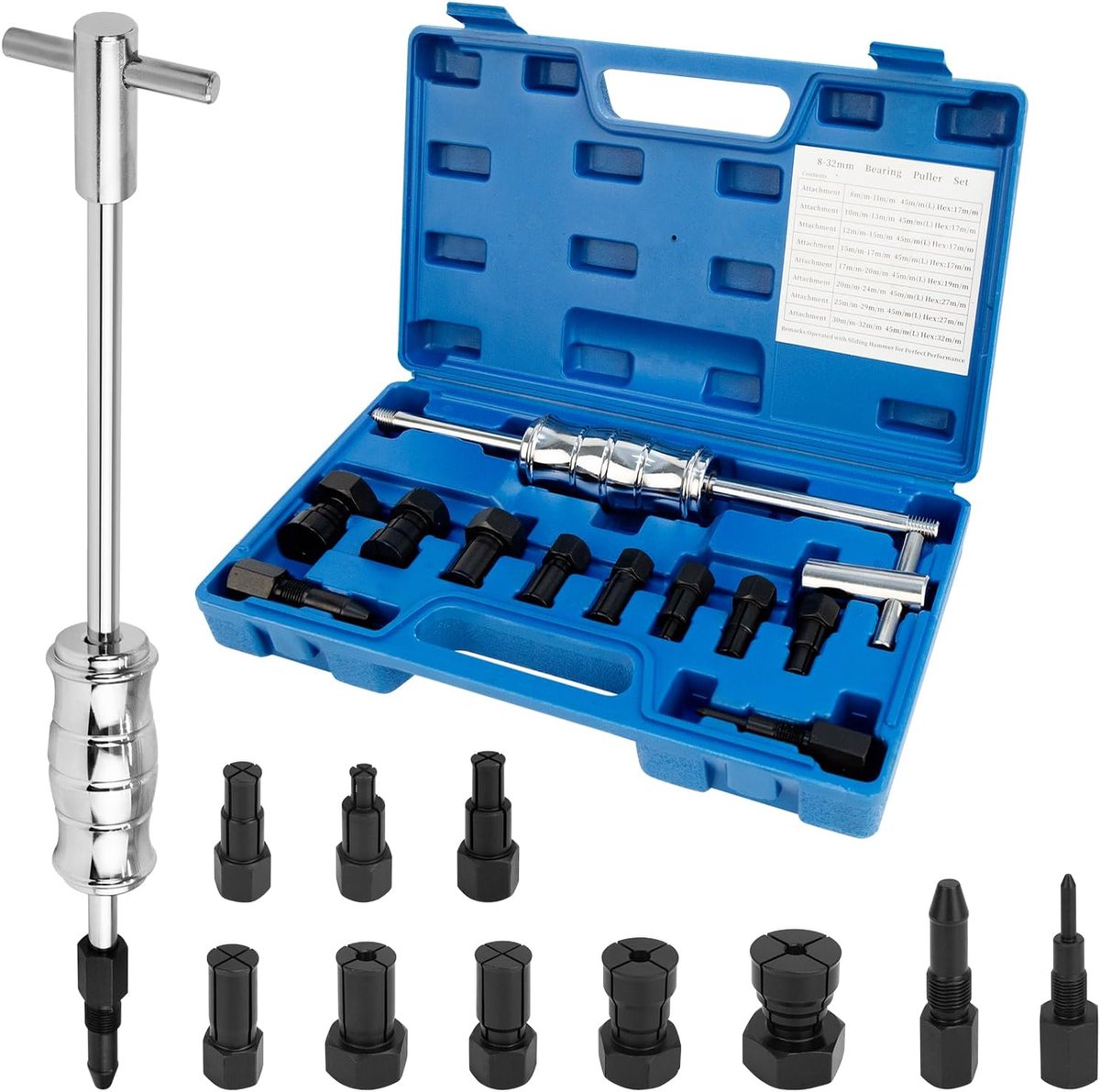 Lager Trekker Set 12-delig - Uitschuifbare Spanklemmen - Voor Auto & Motor - Efficiënt Lager Verwijderen - SnelShoppen