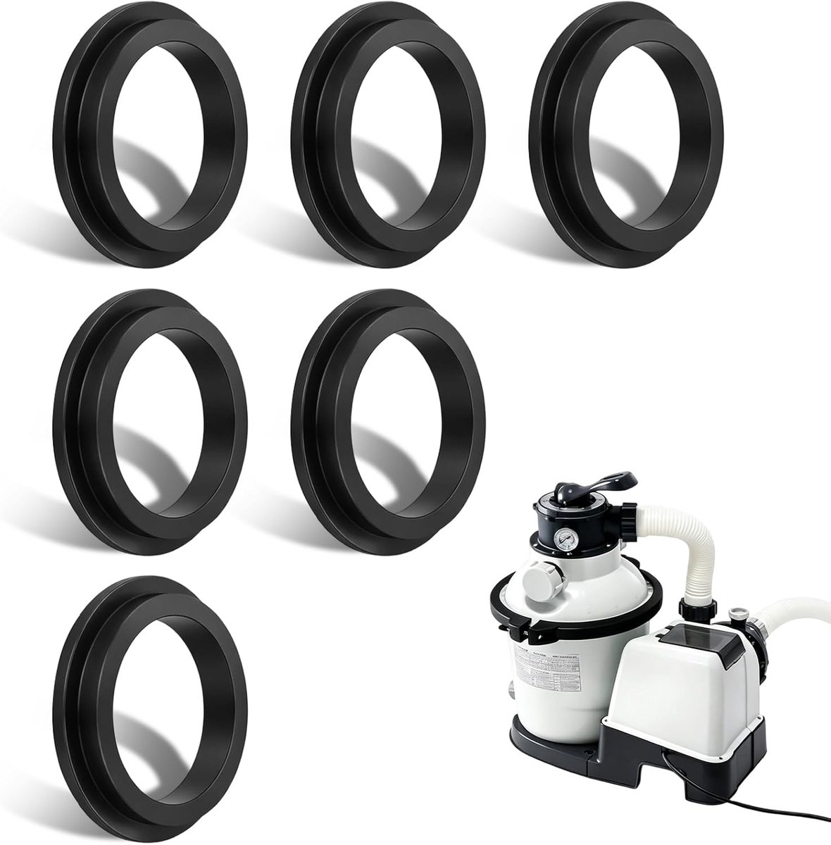 O-Ringen Set 6 Stuks - Rubber Seal Ringen - Vervangingsonderdeel voor Intex zandfilterpomp - SnelShoppen