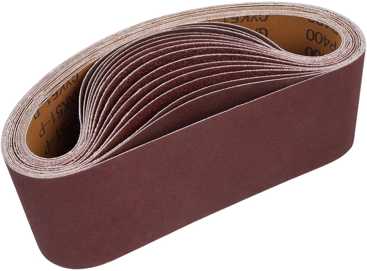 Schuurband 75 x 457 mm - 15-delige premium set - aluminium oxide - ideaal voor slijpen en roest verwijderen - SnelShoppen
