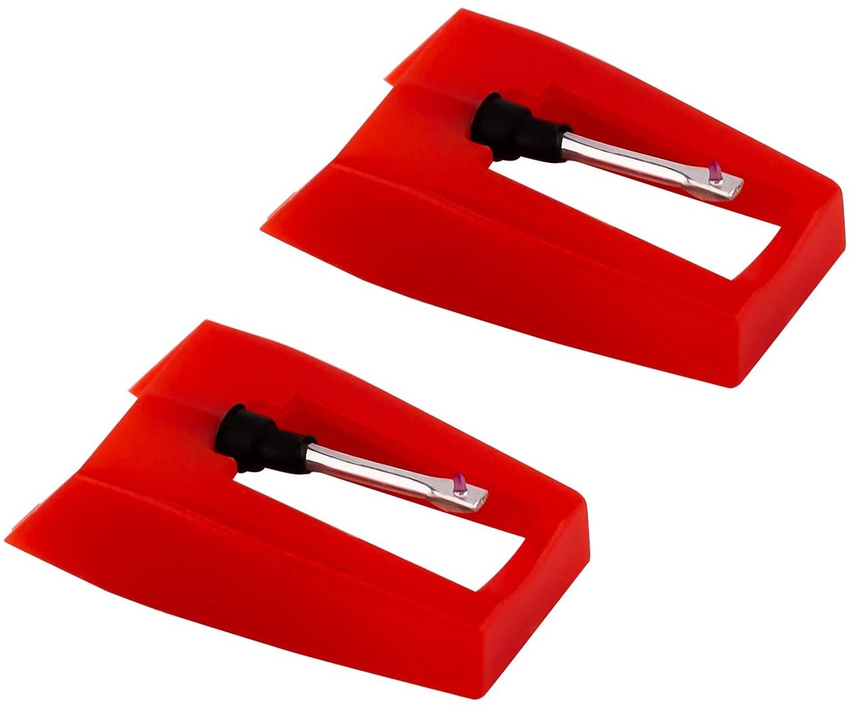 Dailygoods- Draaitafel Naald - 2 Stuks - Vervanging Saffier/Diamant - Platenspeler/Recordspeler - ABS-Kunststof/Aluminium - Opbergdoos Inbegrepen