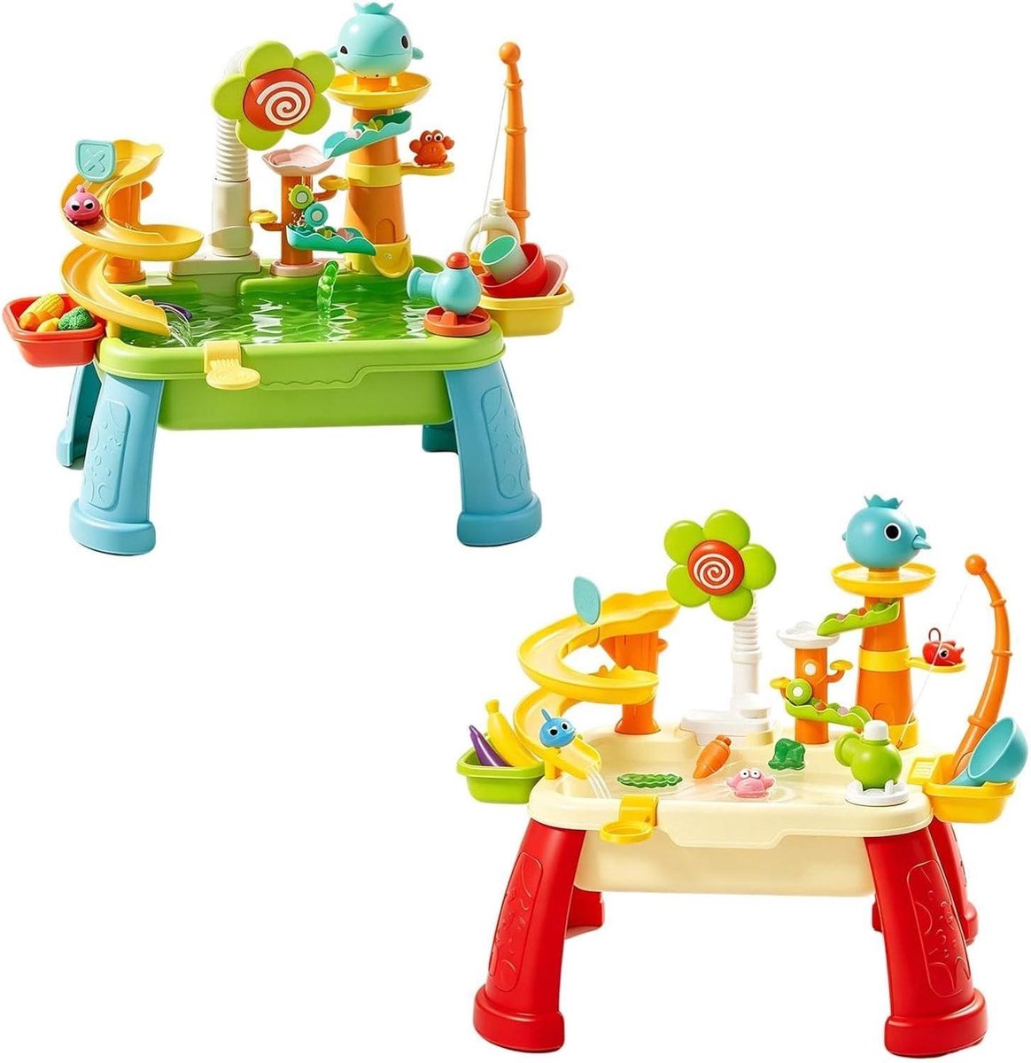 Watertafel met pomp - Speelgootsteen waterspeeltafel - Kinderspel - Elektrische waterstroom - 40 x 30 x 15 cm - Rood