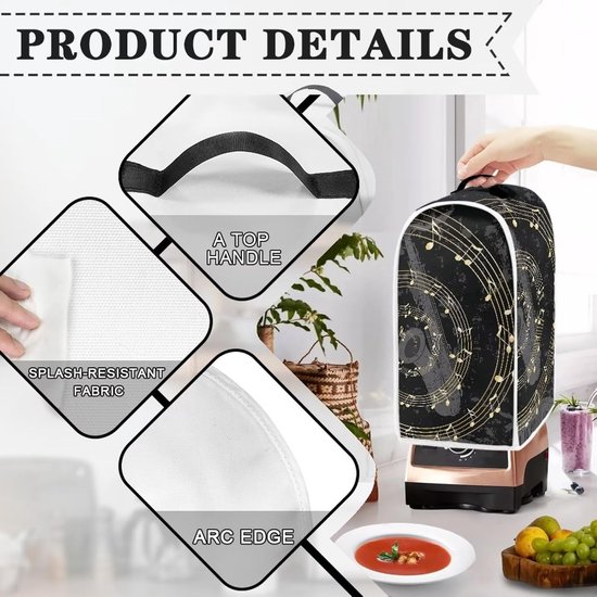 Blenderhoes Keuken - Apparaat Cover - Keuken Organisatie - Water- en Stofafstotend - 404 cm Lengte - Muzikale Noten — afbeelding 3