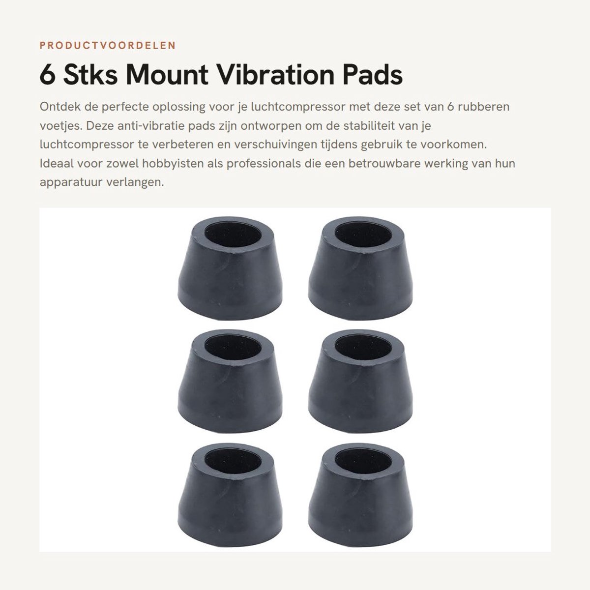 Dailygoods- Vibratiepads 6 Stuks - Rubber Voeten - Antivibratie - Geluidsreductie - Schokdemper - Voorkomt Verschuiving - Rubberen Voetjes