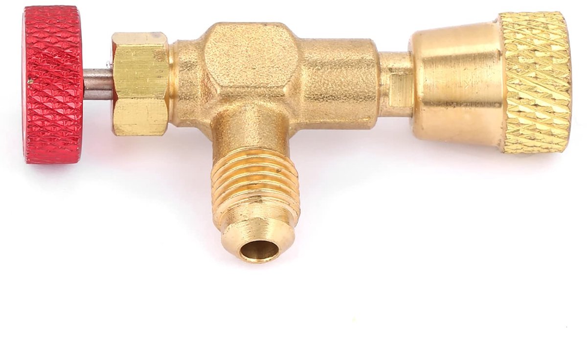 Dailygoods - Regelventiel Adapter R410a - Flexibele Airconditioning Messing - Veiligheidsventiel 1/4 Naar 5/16 - Duurzaam en Betrouwbaar - Voor Koelmi...