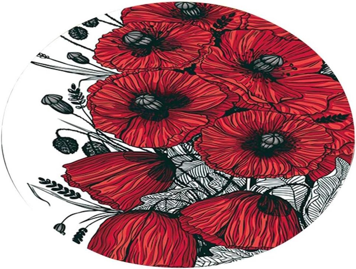 Ronde Vloerkleed - Vloermat Deurmat - Woonkamer Decoratie - Antislip Onderkant - 100cm Dia