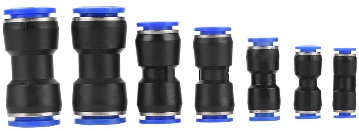 Dailygoods- Luchtlijn Connector 35 Stuks - Pneumatische Snelaansluitingen - Drukbestendig - Plastic - Diverse Aansluitdiameters - 360 Graden Rotatie - Pneumatische Fitting