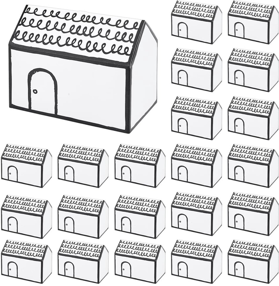 Dailygoods- Geschenkdozen 25 stuks - Papieren Dozen - Bruiloft/Babyshower - Snoepdozen - Wit - 13 x 7 x 10 cm - Cadeauverpakking