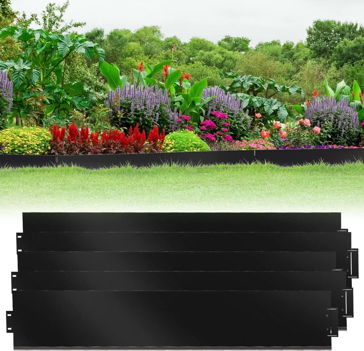 Metalen Tuinrand - Gazonrand Bloembed - Tuin Decoratie - Flexibel Vormbaar - 10 Meter - Zilver