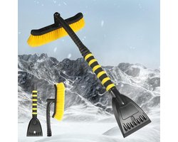 Telescopische Sneeuwschuiver - Auto Borstel - Winterklaar Maken - Ergonomische Handgreep - 1 x 1 x 1 cm - Geel
