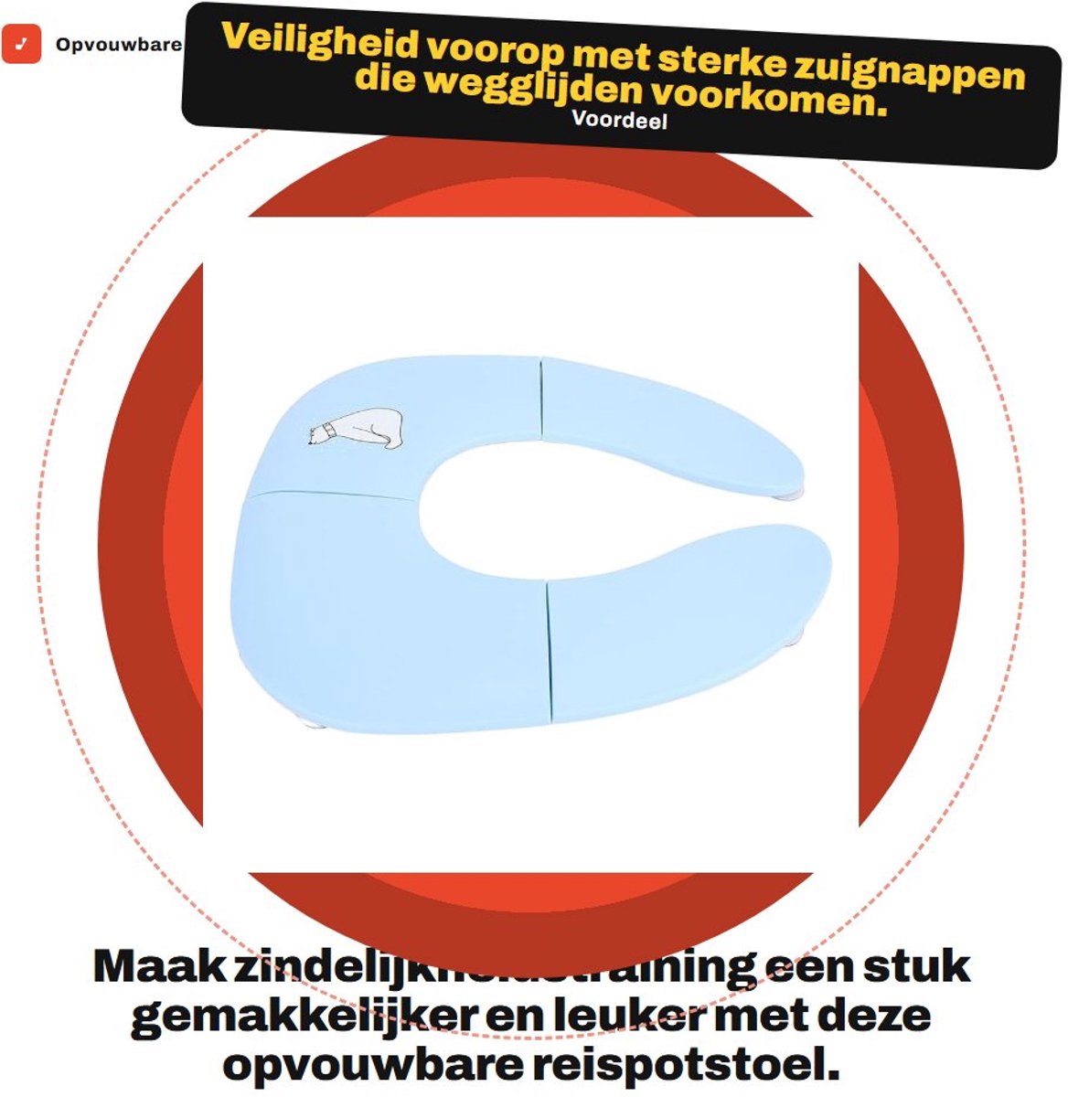 Dailygoods- Reispotstoel Antislip - Opvouwbaar - Zuignap - Draagbaar - Toilettraining - Lichtgewicht Ontwerp - Potstoel
