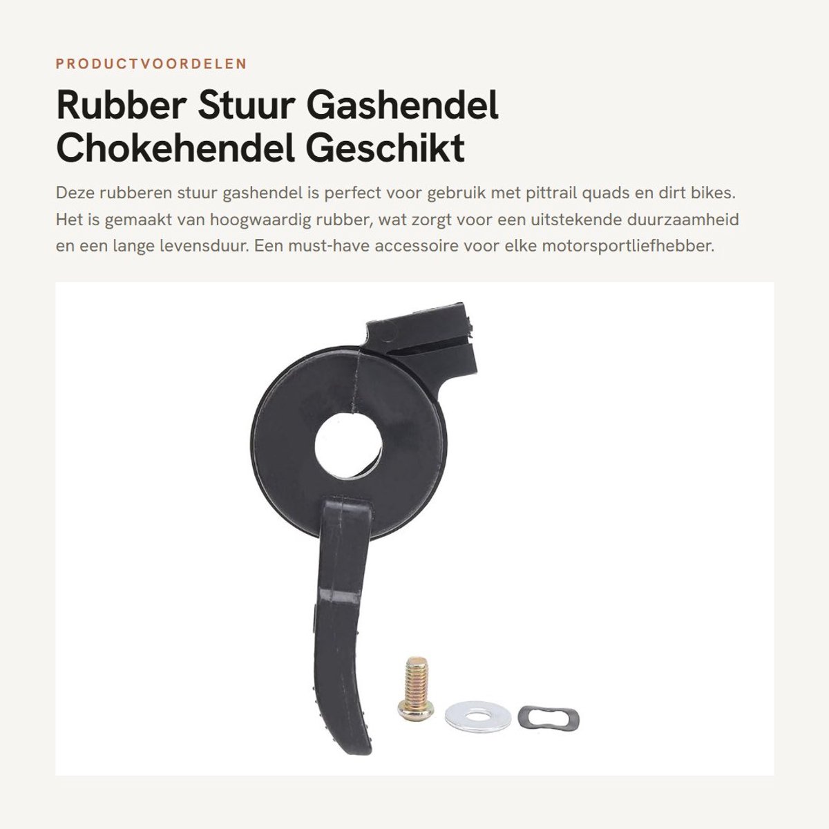 Dailygoods - Rubber Stuur Gashendel Chokehendel Geschikt voor ATV en Dirt Quad