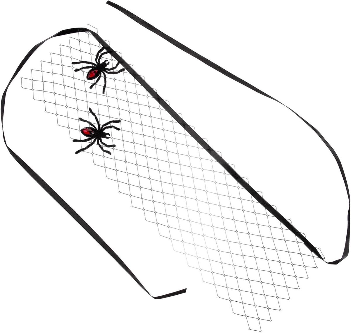 Spider Masker - Half Masker Vrouwen - Feest en Cosplay - Mesh Sluier Ontwerp - 30 x 9 cm - Zwart