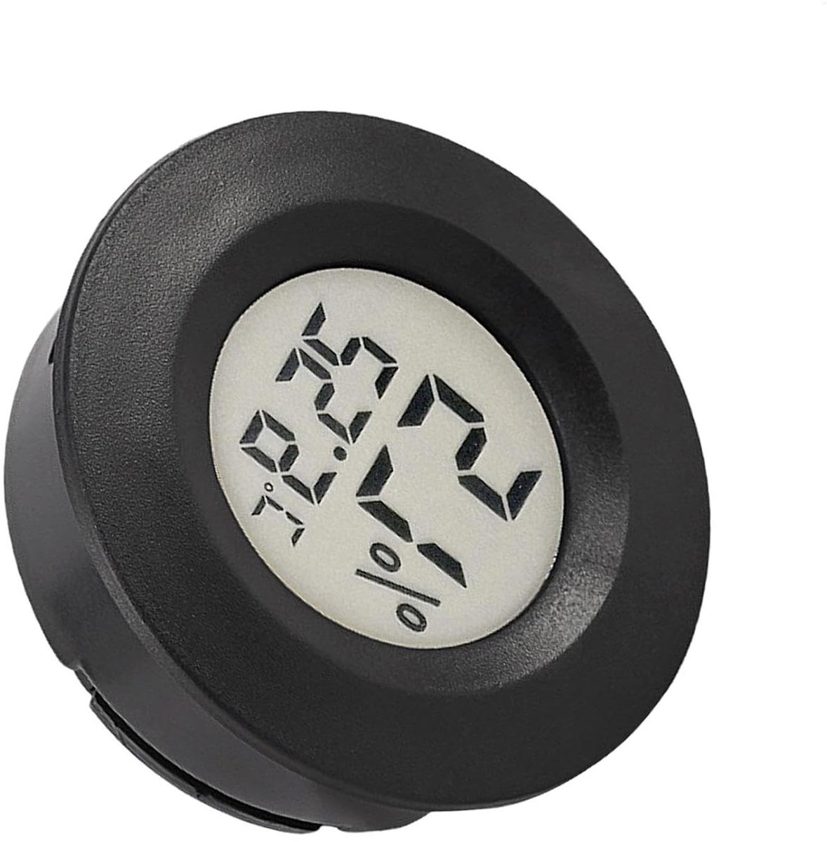 Temperatuur Vochtigheid Monitor - Klimaatmeter Hygrometer - Omgeving Monitoren - Snelle Updates - 4.5 cm Diameter - Zwart