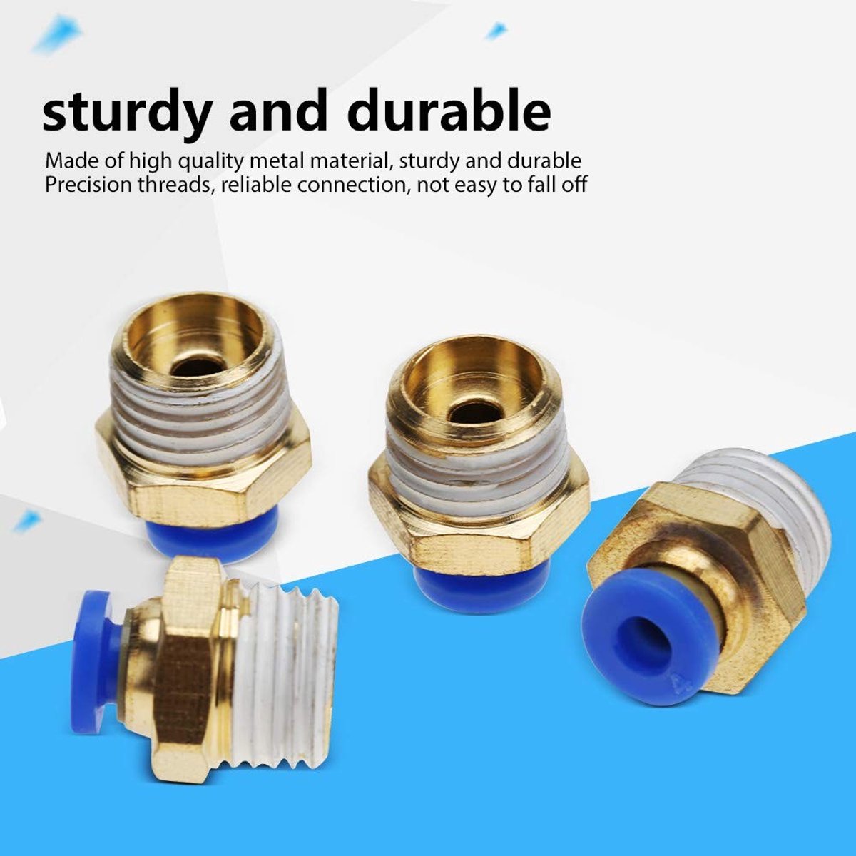 Dailygoods- Snelkoppeling 4 mm - Pneumatische Connector - Buitendraad - Instekelement - Elleboogsnelkoppeling - Voor Snelle Verbinding - Pneumatische Koppeling