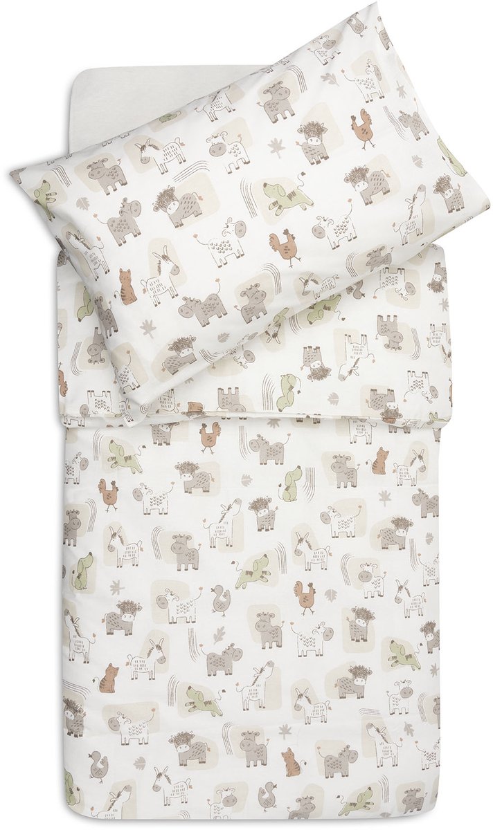 Jollein Dekbedovertrek met sloop - 100x140cm - Barn Buddies