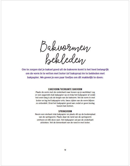 Instructies voor het bekleden van bakvormen: cakevorm, vierkante vorm en springvorm met bakpapier.