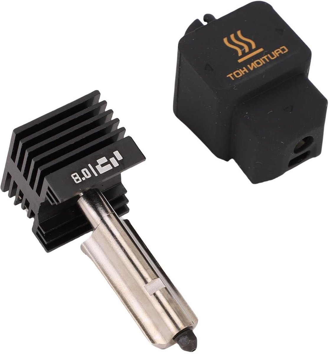 3D Printer Hotend - Mondstuk Kit - Snel Printen - Gehard Staal - 08 mm - Zilver