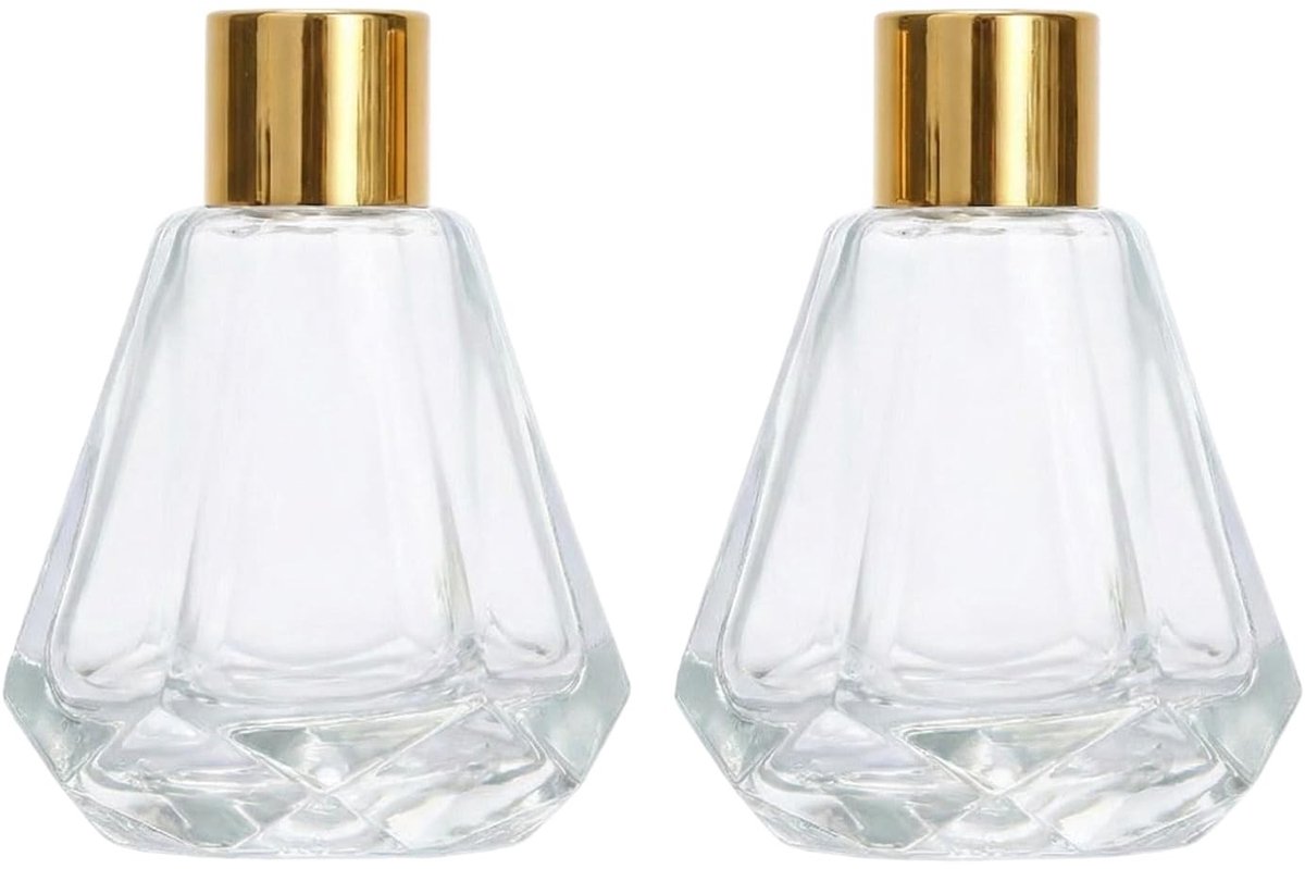 Dailygoods- Diffuser Set 2 Stuks - Glazen Flessen 60ml - Aromatherapie Geurverspreider - H