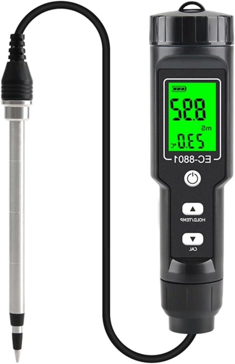 Bodem EC Tester - Geleidbaarheid Meter Sensor - Planten Verzorging - Automatische Temperatuurcompensatie - 0.00-10.00 mS/cm - Niet gespecificeerd