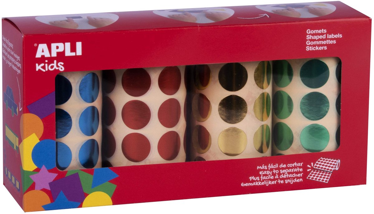 SnelShoppen - Ronde metalen elastiekjes 20 mm blauw, rood, geel, groen - 4 rollen - Perfect voor knutselen, school, feest en meer