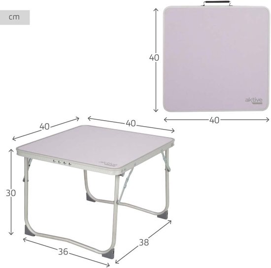 Inklapbare tafel 40 x 40 cm - Lichtgewicht en Compact voor Camping en Strand — afbeelding 2