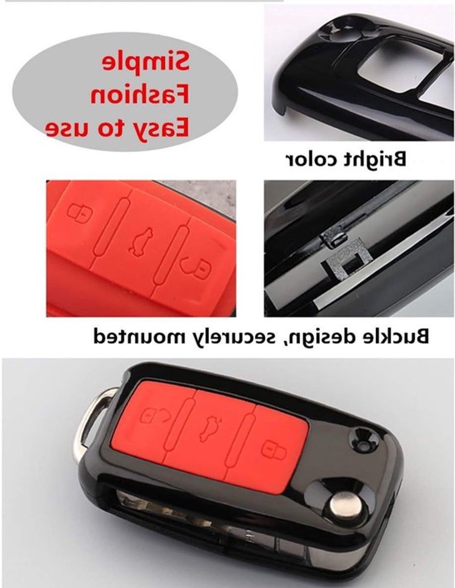 Duurzame ABS Carbon Fiber en Siliconen Sleutelbeschermer voor Volkswagen Auto's en Keychain Accessoires, Geschikt voor Bora, Beetle, Tiguan, Polo, Passat, Jetta, Seat Sagitar en Golf 6