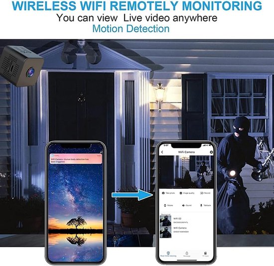 Mini Spionage Camera - Verborgen WiFi Camera - Thuisbeveiliging Binnen - HD 1080P Nachtzicht - 32GB Opslag - Zwart van MINI — afbeelding 4