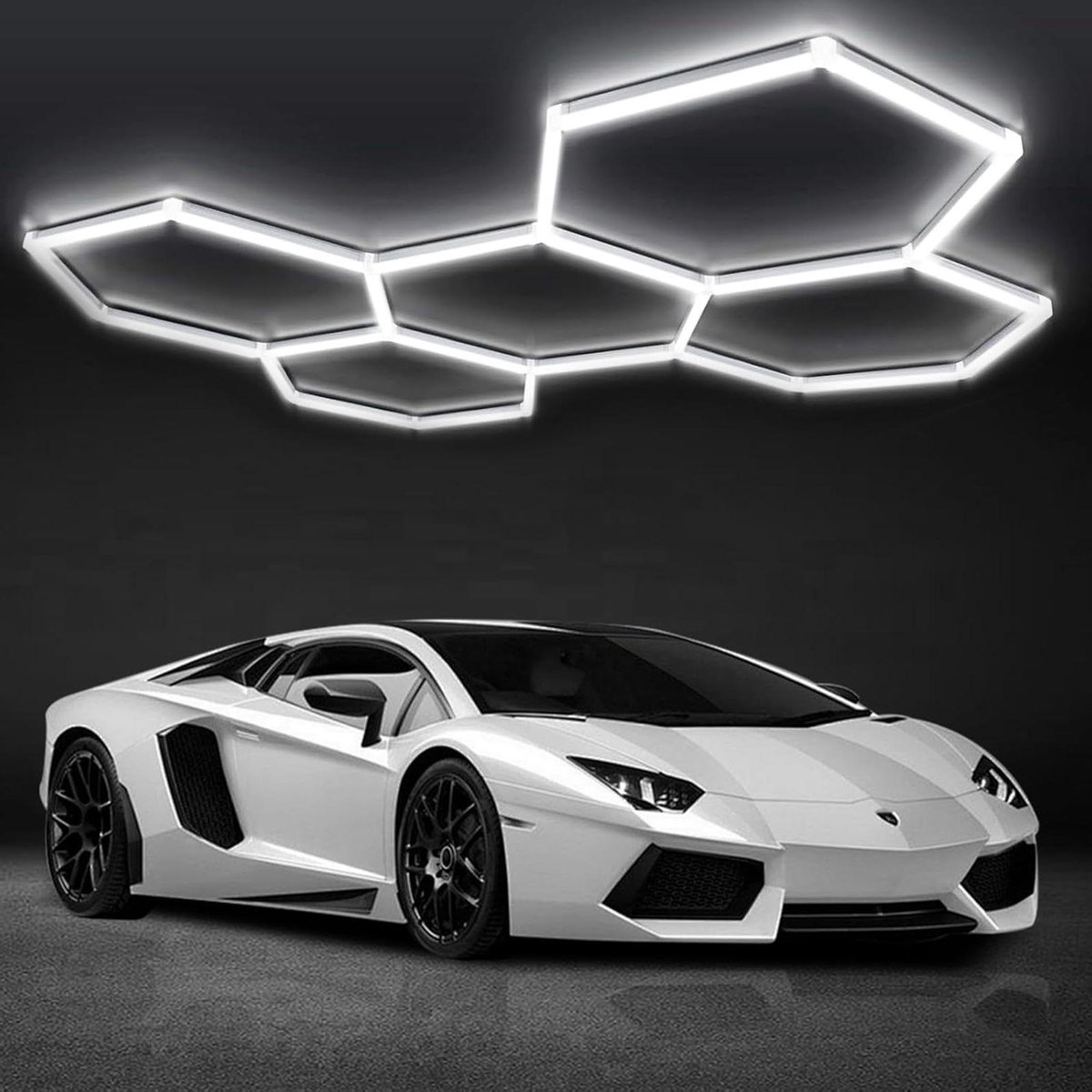 Led garage lamp - Honingraat lamp - Werkplaats verlichten - Vervormbaar ontwerp - 192 Watt - Wit