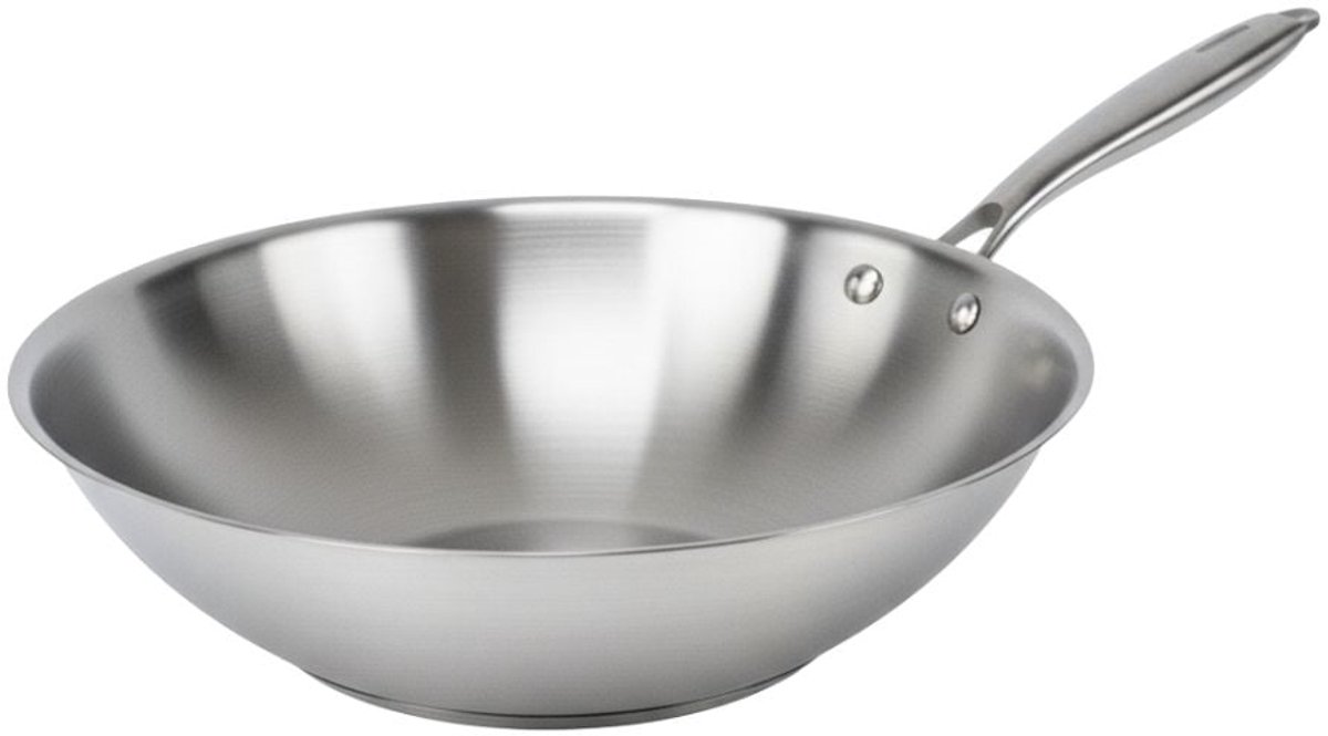 Wok 28 cm van 18/10 roestvrij staal Triply Fackelmann Vita3