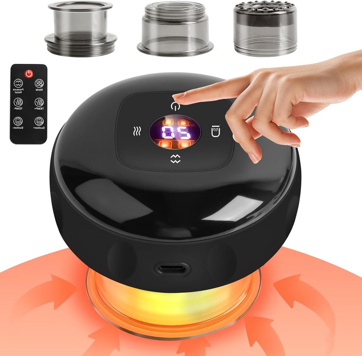 Elektrische Cupping Apparaat - Vacuüm Massage - Spierpijn Verlichten - Infrarood Warmte Therapie - 10 x 13 x 17 cm