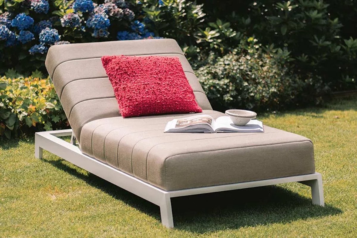 Fonteyn Ligbed Bite Taupe Chine - Dubbel Ligbed en Loungebed voor 2 Personen - Verstelbare Rugleuning - 90 x 100 cm - Aluminium - Geschikt voor Tuin, Terras en Balkon