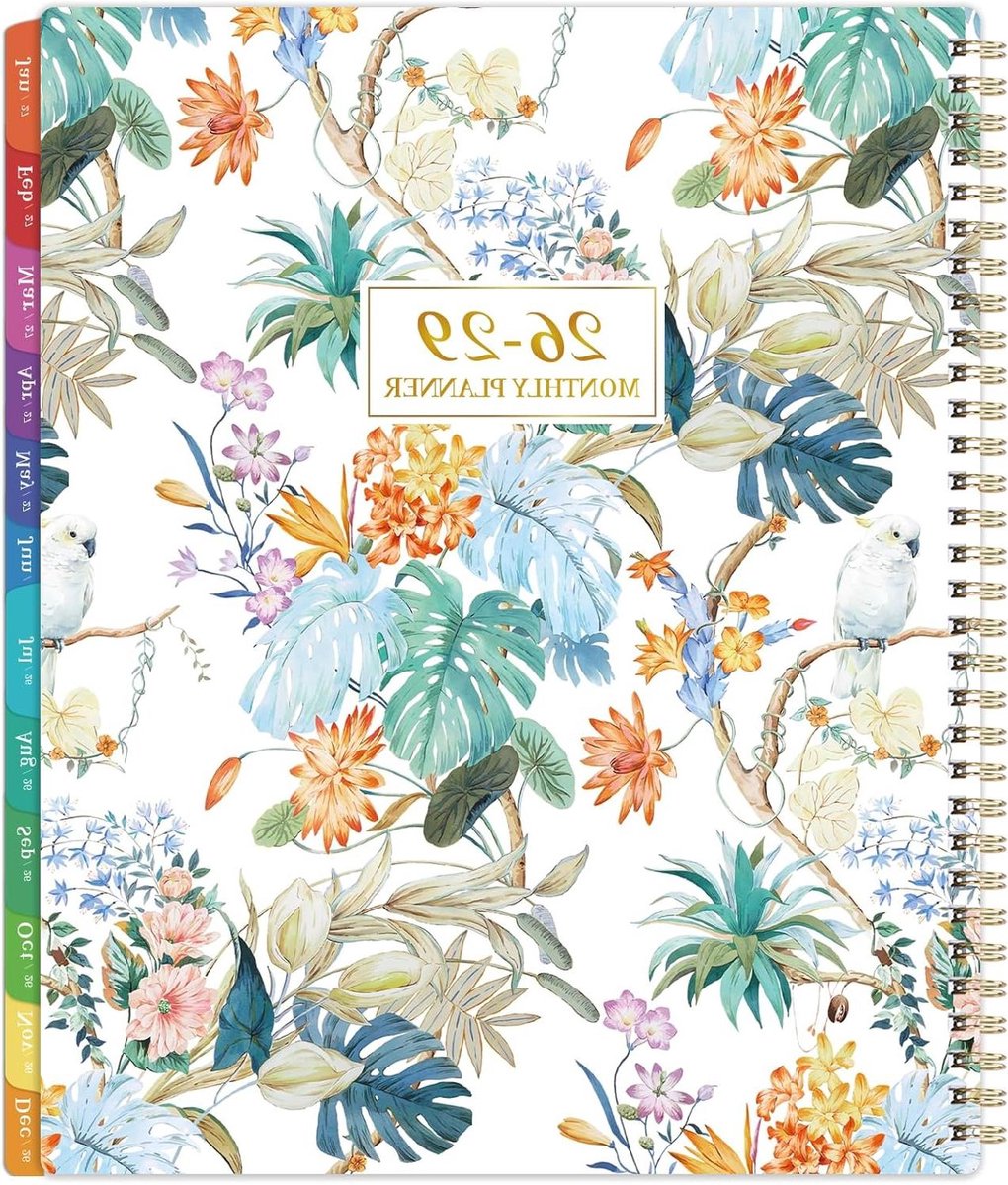 Maandplanner Kalender - 3 Jaar Planner - Afspraken Plannen - Met Tabbladen - 9 x 11 Inch - Groen