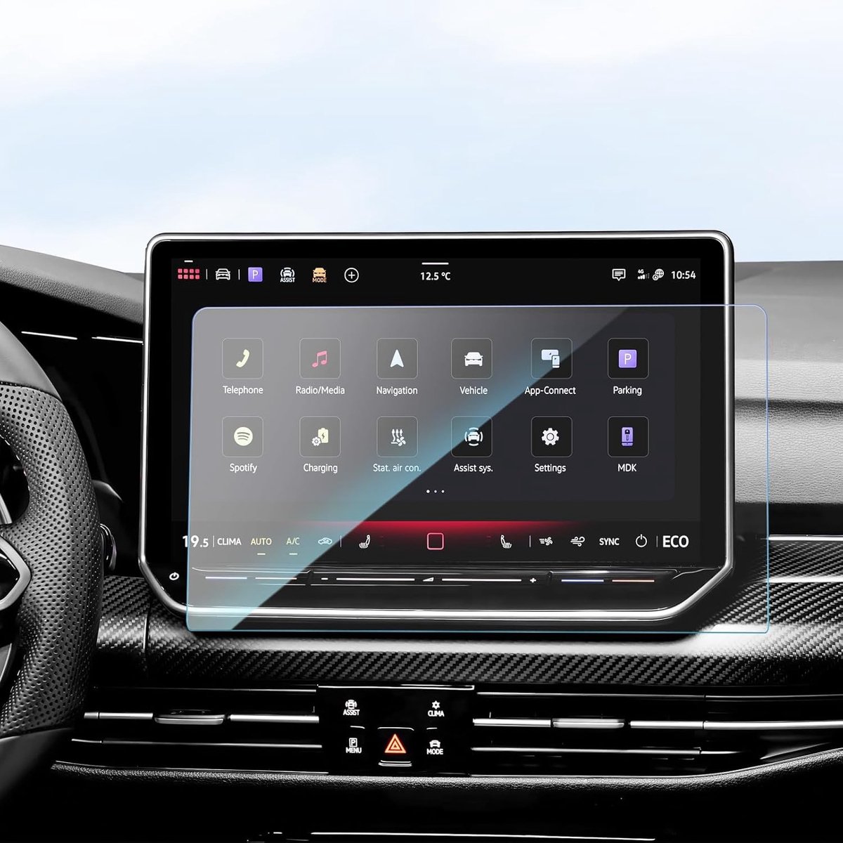 12.9 Inch Schermbeschermer Geschikt voor VW Golf 8.5 Variant GTI GTE 2024 2025 - Gehard Glas Navigatie Schermbeschermer voor Bescherming en Duurzaamheid
