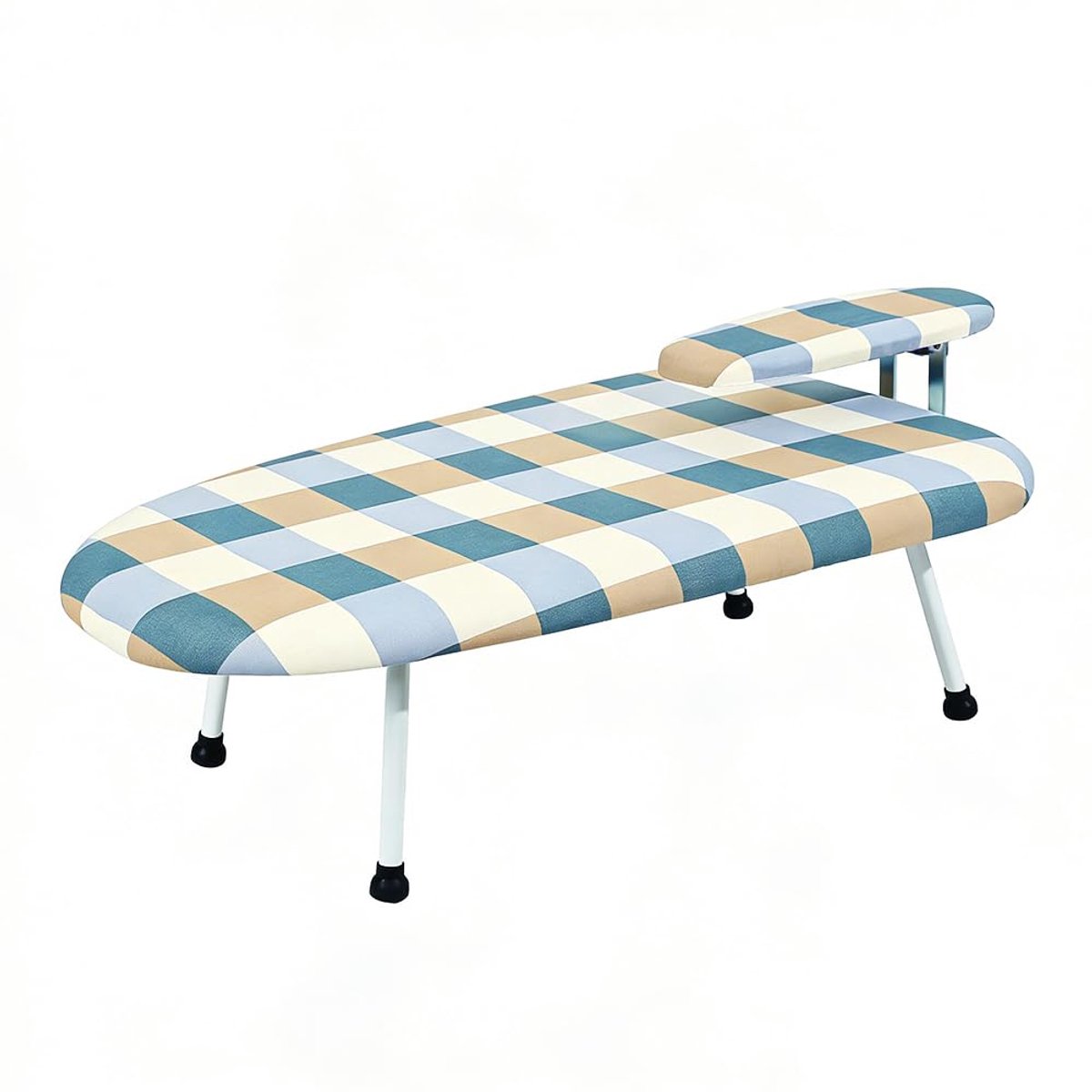 SnelShoppen - Inklapbare Mini-Strijkplank - Kleine Tafelstrijkplank met Klassiek Ruitpatroon - Perfect voor Camping, Huishouden en Kinderen