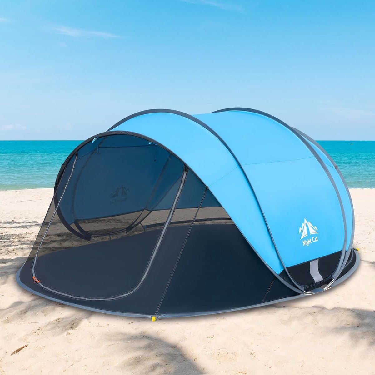 Pop-up Strandtent voor 4 Personen: Ideale Zonnebescherming voor Familie Picknicks, Kamperen en Wandelen met UPF50+ UV Bescherming