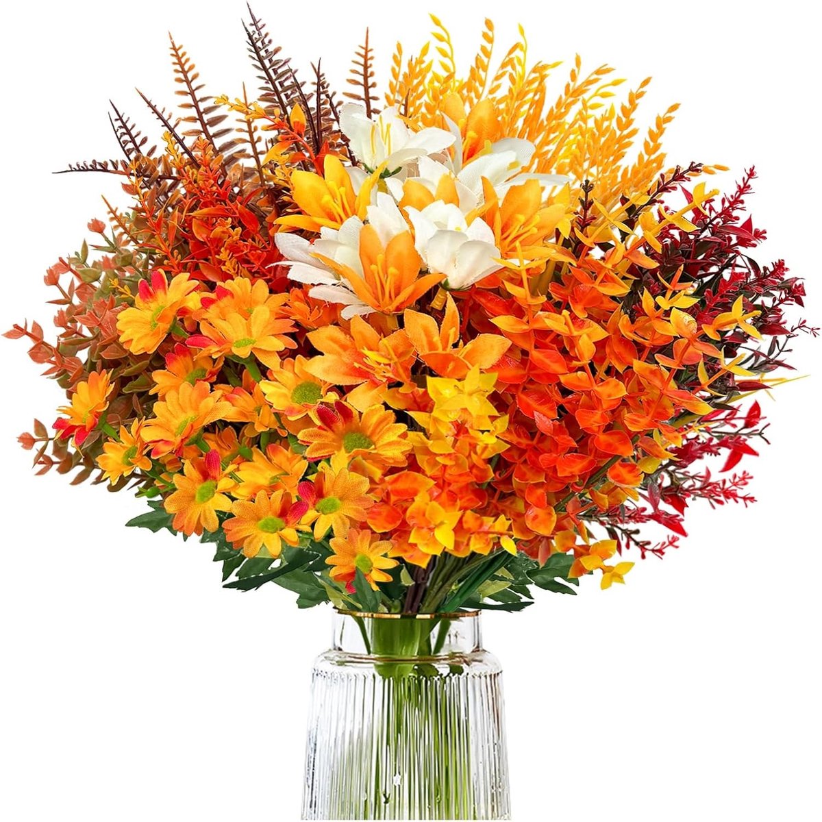 8 bundels herfstdecoratie binnen, kunstbloemen herfst als echt, gedroogde bloemen herfstdecoratie, herfstdecoratie - ShopVlot