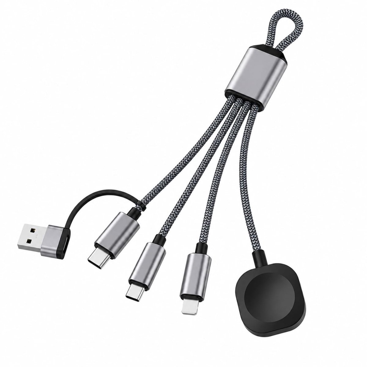 3-in-2 Oplaadkabel voor Apple Watch en USB-C - Multi Charger Kabel voor Snelle Oplading en Compatibiliteit