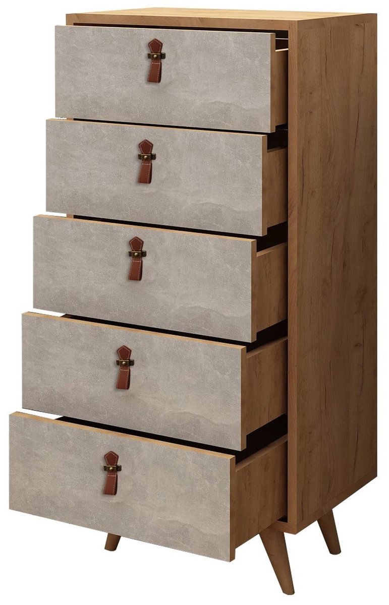 SnelShoppen - Commode Wit Eiken 50 x 103 x 40 cm - Ruimtebesparende Opbergoplossing voor Woonkamer, Slaapkamer en Hal