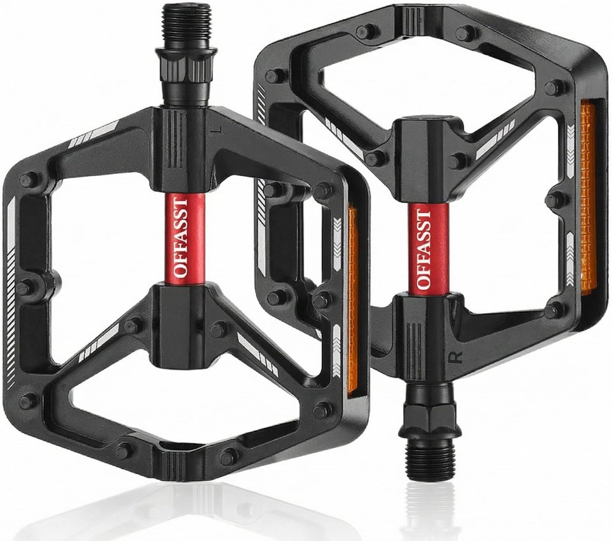 SnelShoppen - Fietspedalen Flats CNC-aluminium met 10 anti-slip pennen, waterdichte Cr-Mo-aslagers 9/16 inch voor alle fietstypes